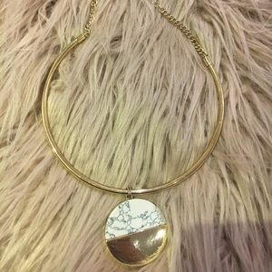 Gold and marble choker necklace